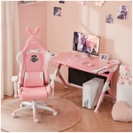 AutoFull Pink Gaming Chair PU Leather